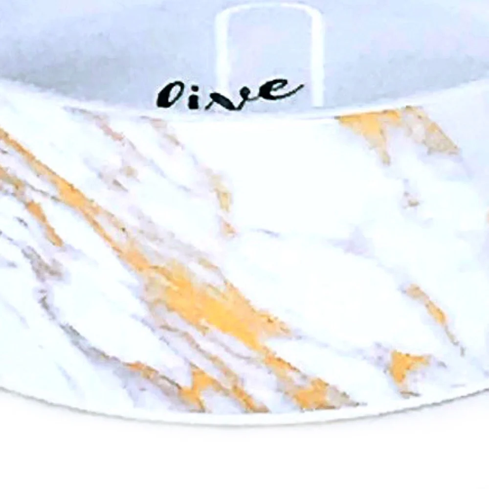 Gold Marble Ceramic Small Dog Bowls - 2